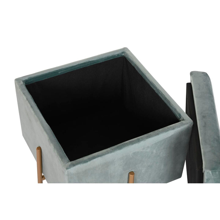 Türkisfarbene DKD Home Decor Fußstütze aus Polyester mit Metallrahmen - homely Family Shop