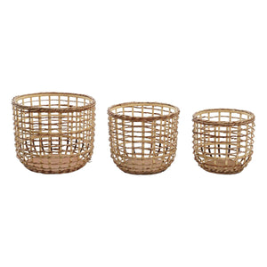 DKD Home Decor Korb-Set mit offenem Webdesign in verschiedenen Größen. Dekorative Körbe.