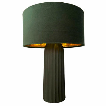 Grüne Samt Tischlampe mit Aluminiumfuß - Homely Family Shop