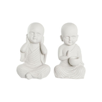 Zwei weiße Mönch Figuren im orientalischen Stil. Deko-Figuren mit feinen Details.