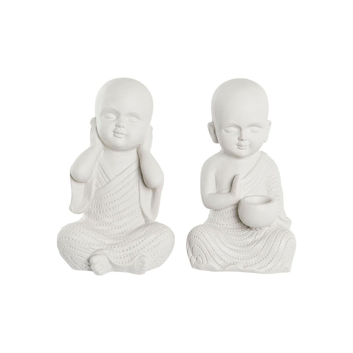 Zwei weiße Mönch Figuren im orientalischen Stil. Deko-Figuren mit feinen Details.