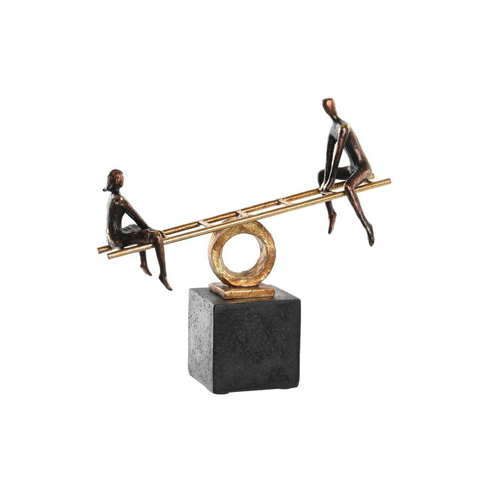 Moderne Deko-Figur mit Menschen aus Metall und Harz in Gold/Schwarz - homely Family Shop