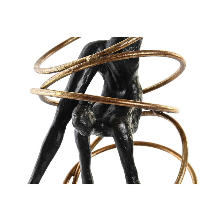 DKD Home Deko-Figur in Schwarz und Gold mit modernen Harzdetails - homely Family Shop