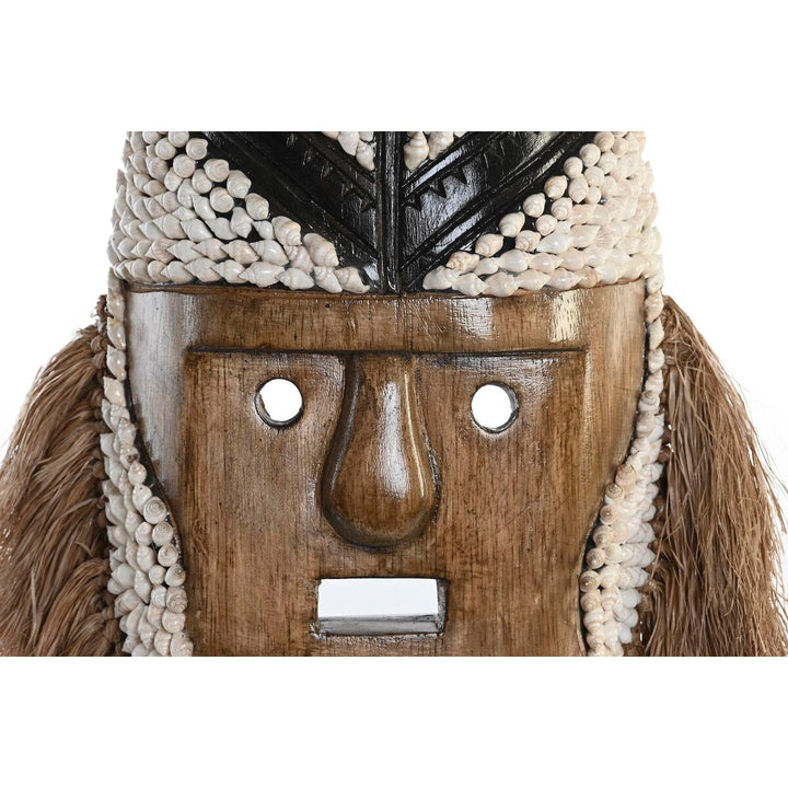 Dekorative Maske aus Holz mit Muscheln, natürlich weiß - Homely Family Shop