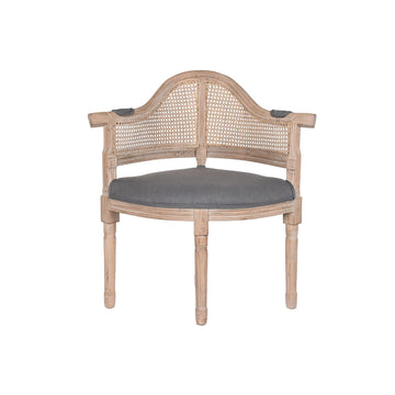 DKD Home Esszimmerstuhl mit dunklem Grau und Rattan - homely Family Shop