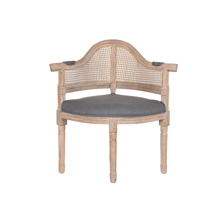 DKD Home Esszimmerstuhl mit dunklem Grau und Rattan - homely Family Shop