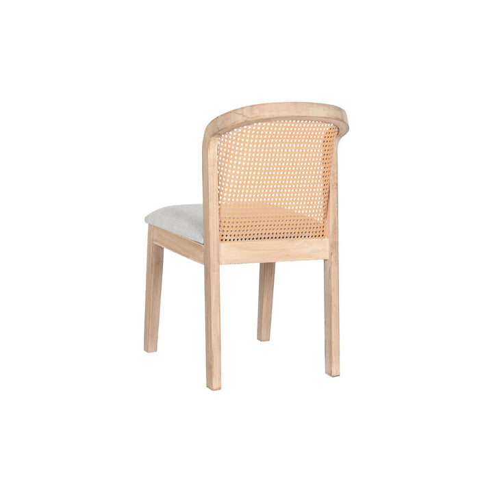 DKD Home Esszimmerstuhl mit hellgrauem Sitz und Holzrahmen - homely Family Shop