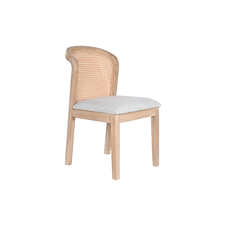 DKD Home Esszimmerstuhl mit hellgrauem Polyester Sitz und Tanne Rahmen - homely Family Shop
