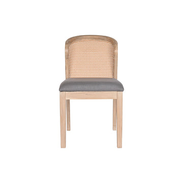 DKD Home Esszimmerstuhl mit dunklem Grau Polyester Sitz - homely Family Shop