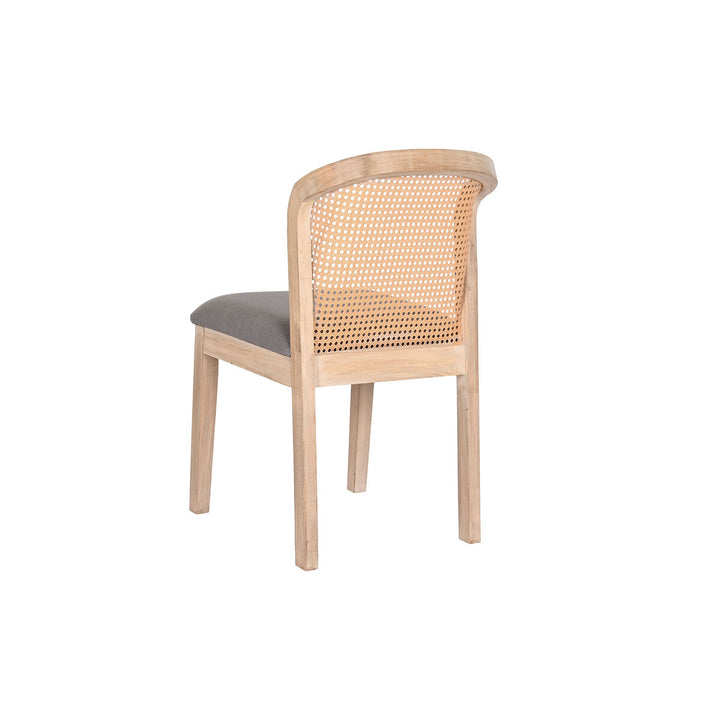 DKD Home Esszimmerstuhl mit dunklem Sitz und Rohrgeflecht - homely Family Shop