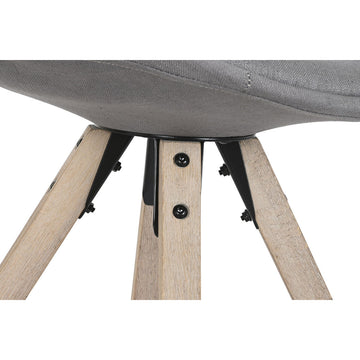 Detailaufnahme: Dunkelgrauer Stuhl mit Holzbeinen von DKD Home Decor - homely Family Shop