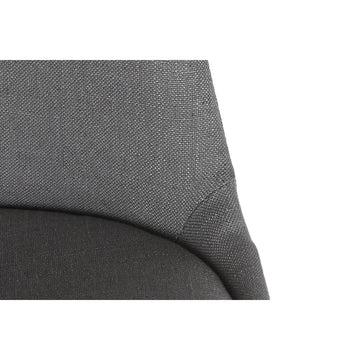 Nahaufnahme vom dunkelgrauen Polyester Esszimmerstuhl von DKD Home - homely Family Shop