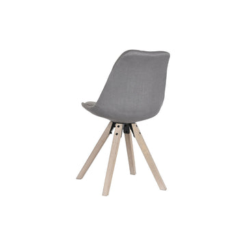 Dunkelgrauer Polyester Stuhl mit Holzbeinen - homely Family Shop