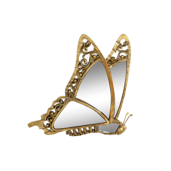 Goldener Schmetterling Spiegel Wanddeko mit Harz Details - homely Family Shop