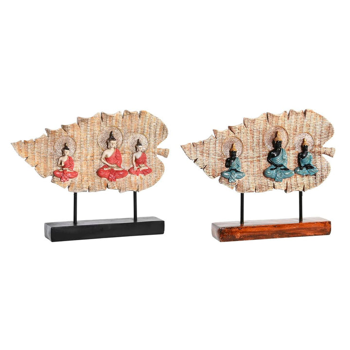 DKD Home Decor Buddha Figuren, rot und grün, orientalische Deko - homely Family Shop