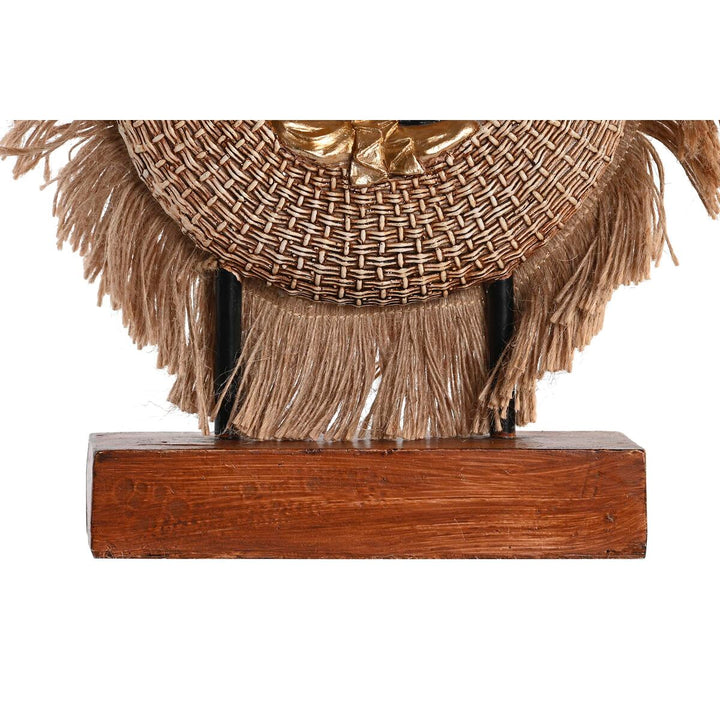 Dekorative Buddha Figur in Beige und Blau mit Holzbasis - homely Family Shop