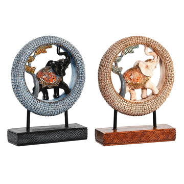 DKD Home Decor Elefant Figuren, beige und blau, Kolonialstil - homely Family Shop