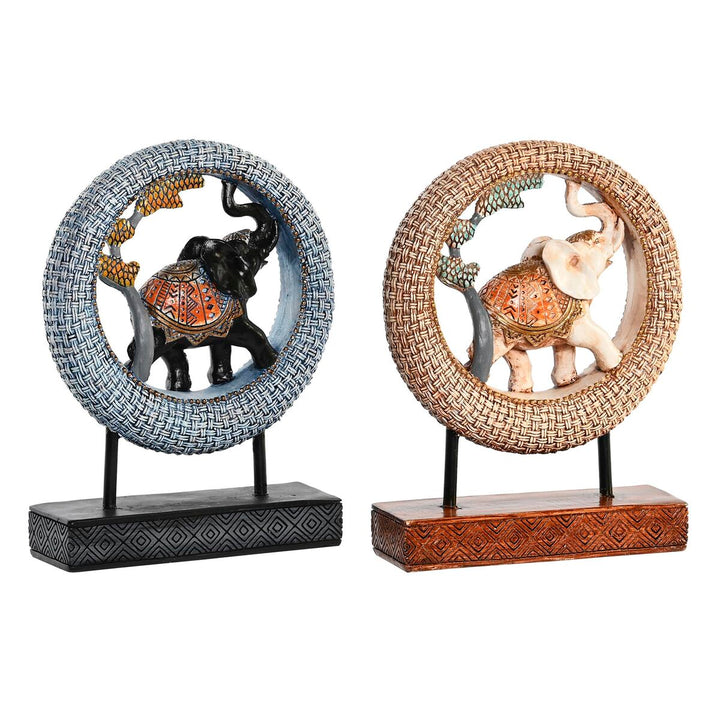 DKD Home Decor Elefant Figuren, beige und blau, Kolonialstil - homely Family Shop