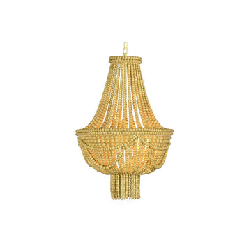 DKD Home Holz Deckenlampe mit gelben Holzperlen Details - homely Family Shop