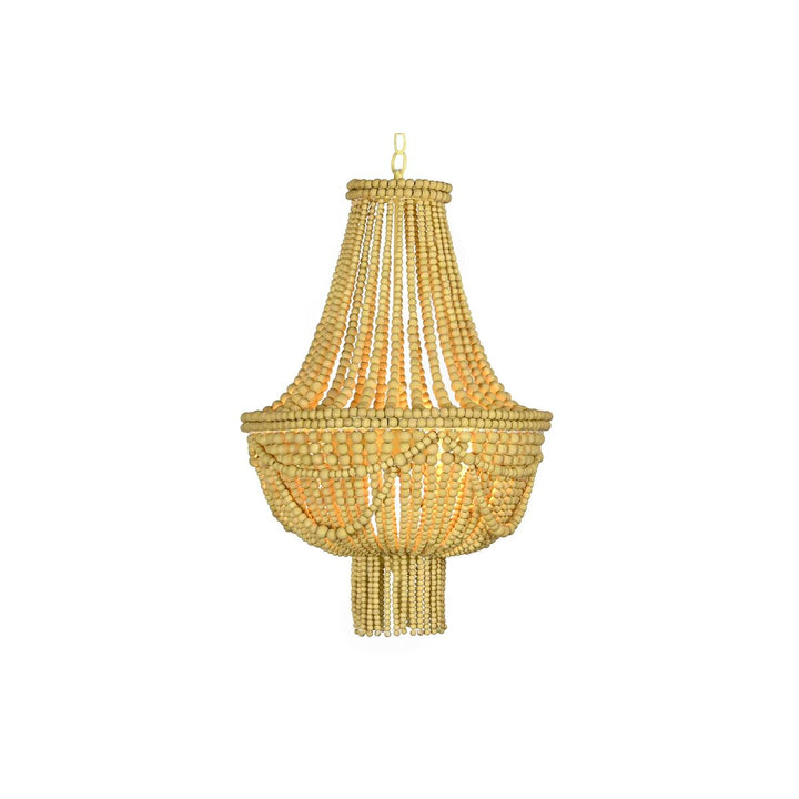 DKD Home Holz Deckenlampe mit gelben Holzperlen Details - homely Family Shop