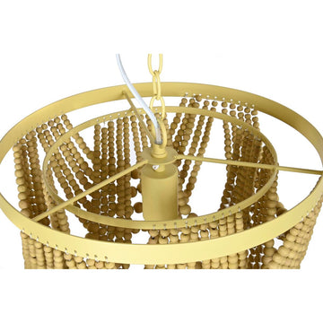 DKD Home Decor Deckenlampe mit Holz MDF und gelben Metall Details - homely Family Shop