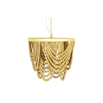 DKD Home Deko Deckenlampe aus Holz mit gelben Akzenten - homely Family Shop
