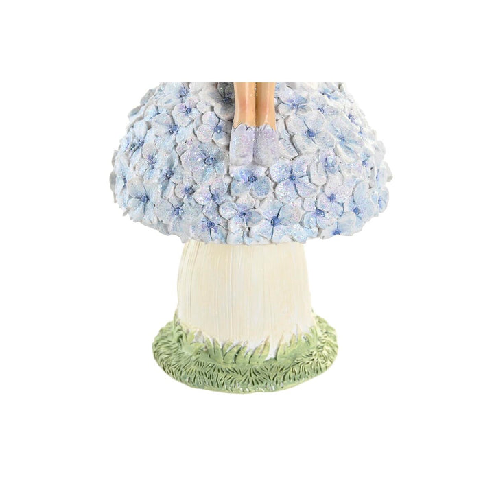 Blaue DKD Home Decor Fee Figur auf Pilz mit Blumen - homely Family Shop