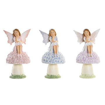 DKD Home Decor Fee Figuren auf Pilzen, rosa, blau und lila - homely Family Shop