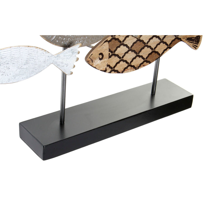 DKD Home Decor Figur mit Fisch Design. Schwarz, blau, braun Farben und Spiralen Muster.