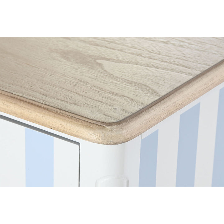 Detail Anrichte: Holzplatte, blaue Streifen - DKD Home Decor Family Shop