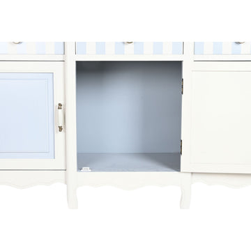 DKD Home Anrichte in Weiß und Himmelblau mit Schubladen - Homely Family Shop
