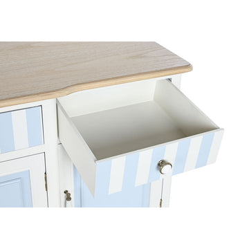 DKD Home Decor Anrichte in Weiß/Himmelblau mit Schublade offen - homely Family Shop