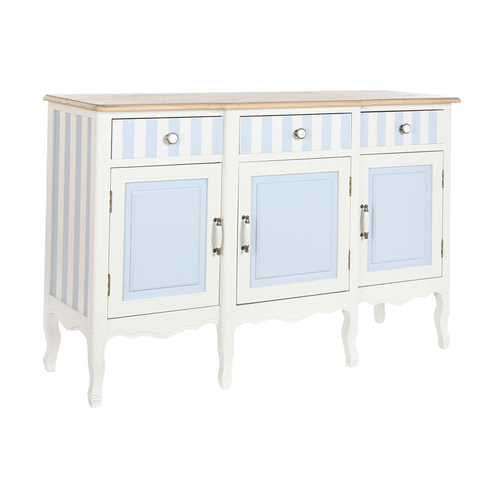 DKD Home Decor Anrichte in Weiß und Himmelsblau mit Schubladen und Türen - homely Family Shop