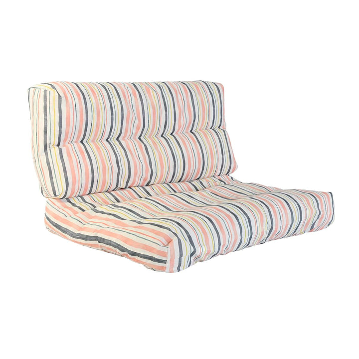 Buntes DKD Home Decor Boden Kissen mit Aluminium Streifen, 120x80x16 cm.