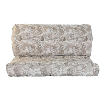 DKD Home Decor Boden Kissen mit hellbraun-grauem Pflanzenblatt Muster aus Aluminium.