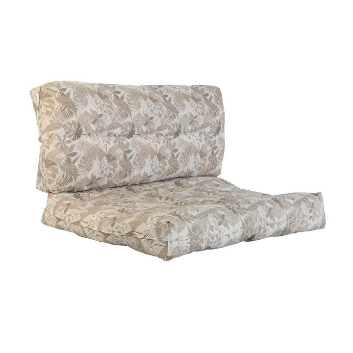 DKD Home Decor Boden Kissen, hellbraun/grau mit Pflanzenblatt Muster. Aluminium Material.