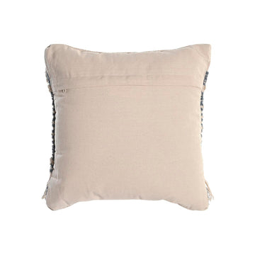 Rückansicht des weißen und blauen DKD Home Decor Kissens im Boho-Stil.