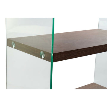 Detailaufnahme von DKD Home Dekor Regal mit dunklem Nussbaumholz und Glas - homely Family Shop