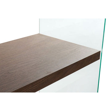 Detailaufnahme: Dunkelbraunes DKD Regal Nussbaumholz mit Kristallglas - homely Family Shop
