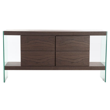 DKD Home Anrichte mit Kristall und Nussbaumholz Schubladen - homely Family Shop