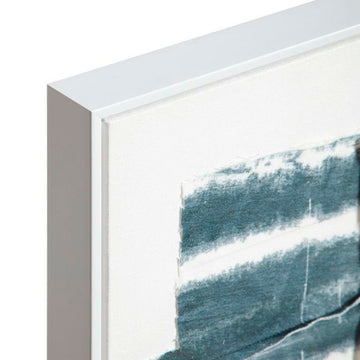 Nahaufnahme abstraktes DKD Urban Bild mit blau Tönen und Leinwand - homely Family Shop