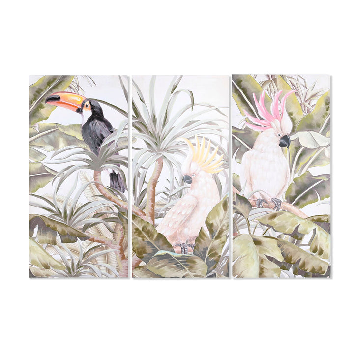 DKD Home Decor tropisches Bild mit Tukan und Kakadus. - homely Family Shop