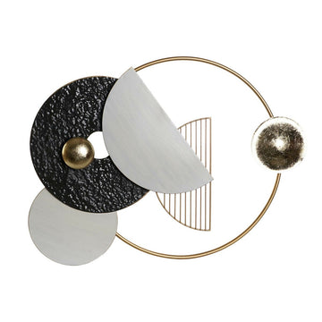 Moderne Wanddekoration mit abstrakten Formen in Gold, Weiß und Dunkelgrau. Einzigartiges Design.