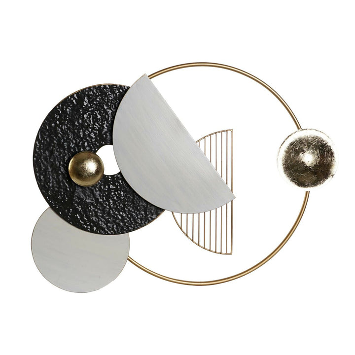 Moderne Wanddekoration mit abstrakten Formen in Gold, Weiß und Dunkelgrau. Einzigartiges Design.