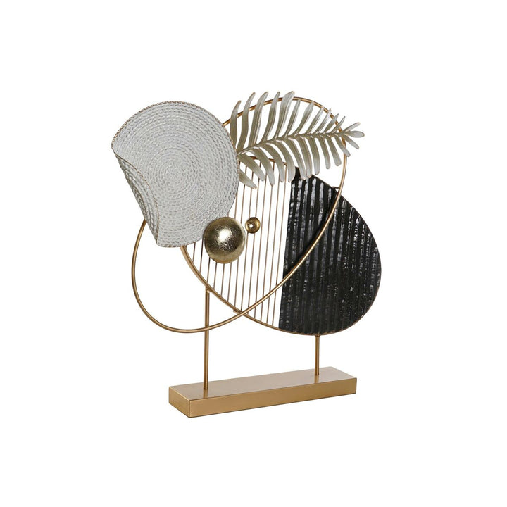 Abstrakte Deko-Figur in Schwarz, Gold und Weiß. Moderne Dekoration für Ihr Zuhause.
