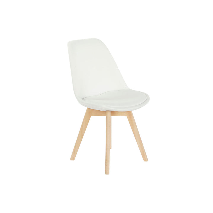 DKD Home Dekor Stuhl mit weißem Sitz und Holzbeinen - homely Family Shop
