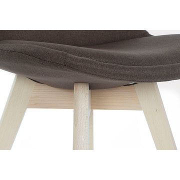 Nahaufnahme: Brauner Stuhl mit Holzbeinen - homely Family Shop