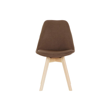 DKD Home Decor Stuhl mit braunem Sitz und Holzbeinen - homely Family Shop