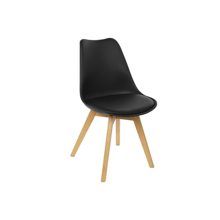Schwarzer Stuhl mit Holzbeinen von DKD Home Decor - homely Family Shop