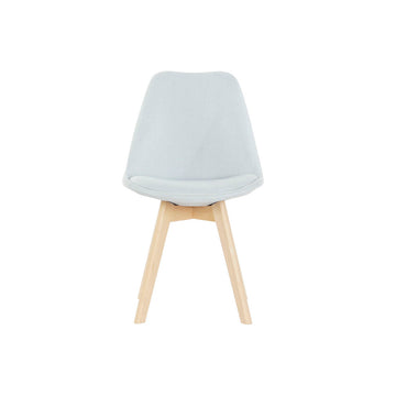 DKD Home Stuhl mit blauem Polyester und Buchenholz - Homely Family Shop